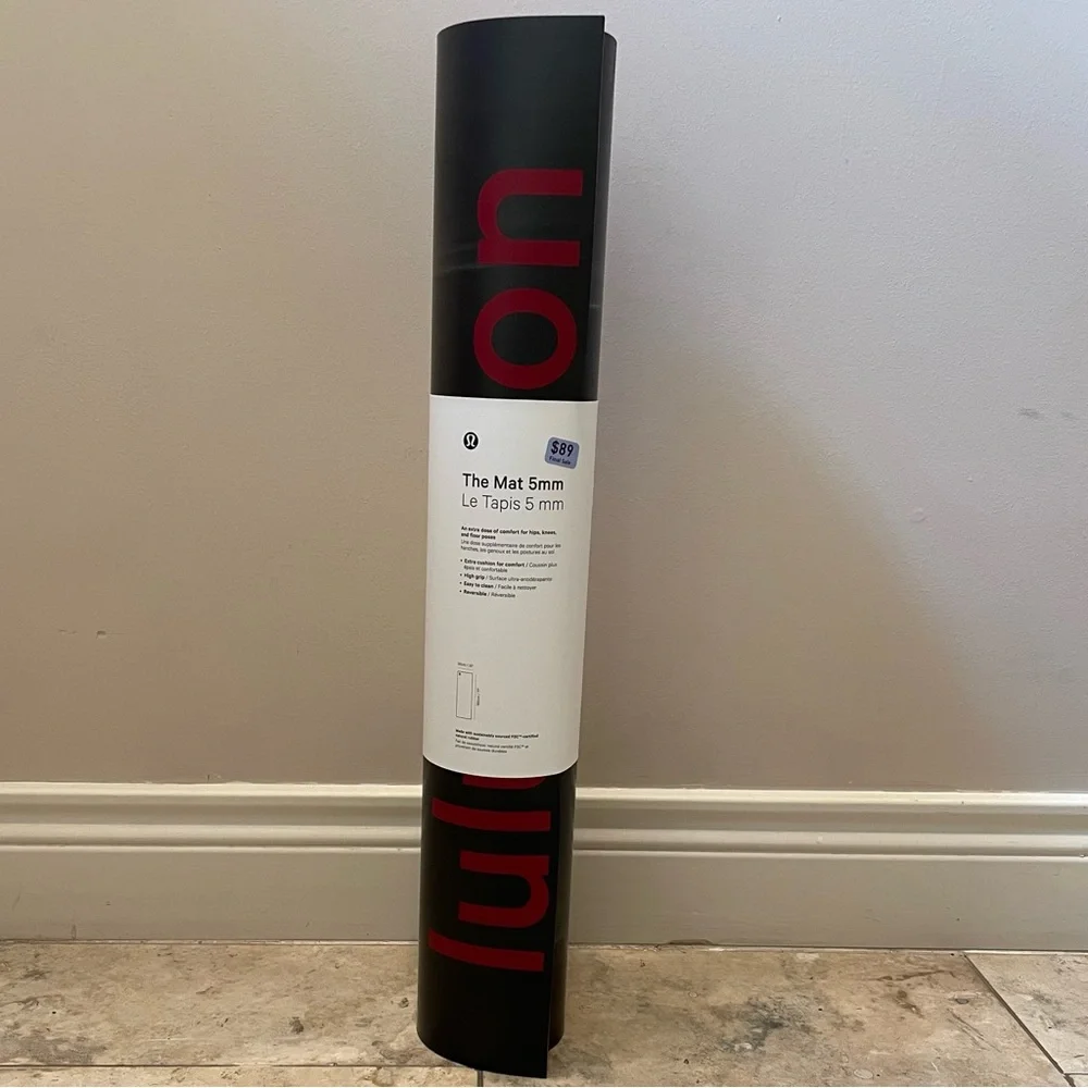 NWT Lululemon Yoga The Mat 5mm Made With FSC-Certified Rubber Red Black Marble - Picture 4 of 7